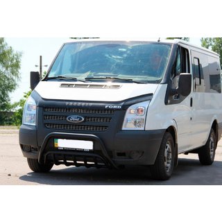 Кенгурятник WT002 Black (2006-2014, нерж.) Ford Transit 2000–2014 гг. фото 1