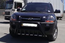 Hyundai Tucson JM 2004- гг. Кенгурятник WT002 Black (нерж.) фото 3