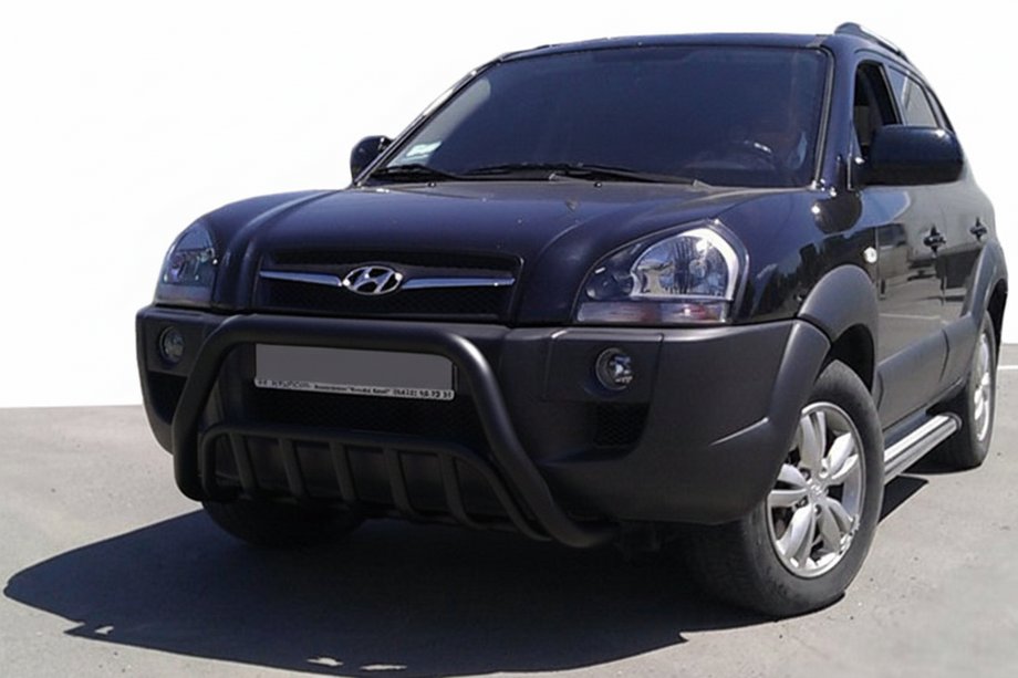 Hyundai Tucson JM 2004- гг. Кенгурятник WT002 Black (нерж.) Image