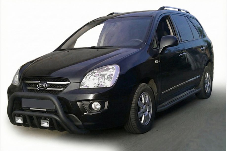 Kia Carens 1999-2012 гг. Кенгурятник WT002 Black (нерж) Image