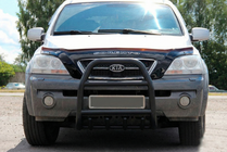 Kia Sorento I BL 2002-2009 гг. Кенгурятник QT007 Black (нерж.) фото 2