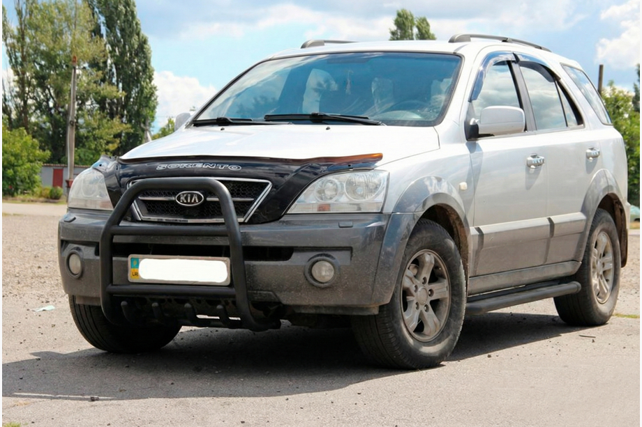 Kia Sorento I BL 2002-2009 гг. Кенгурятник QT007 Black (нерж.) Image