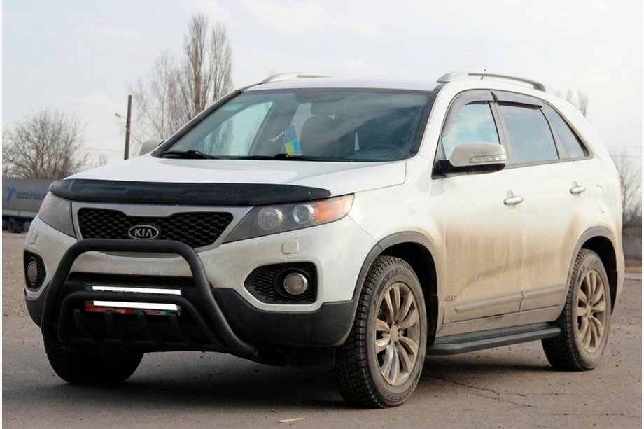 Kia Sorento II XM 2009-2014 гг. Кенгурятник WT002/2 Black (нерж.) Фото 1
