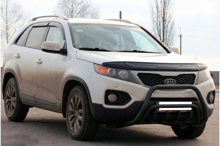 Kia Sorento II XM 2009-2014 гг. Кенгурятник WT002/2 Black (нерж.) Фото 2