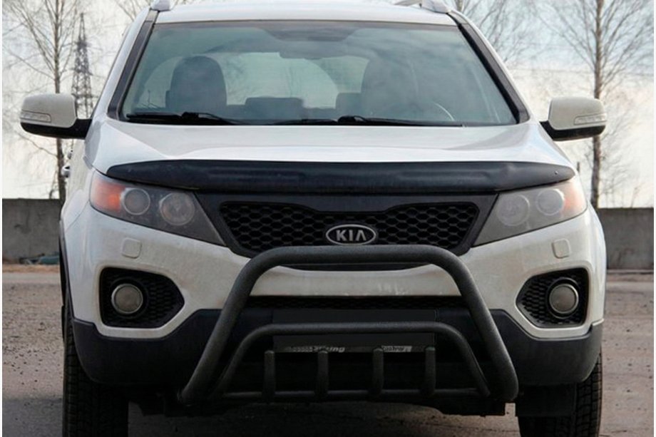Kia Sorento II XM 2009-2014 гг. Кенгурятник WT002/2 Black (нерж.) Фото 3
