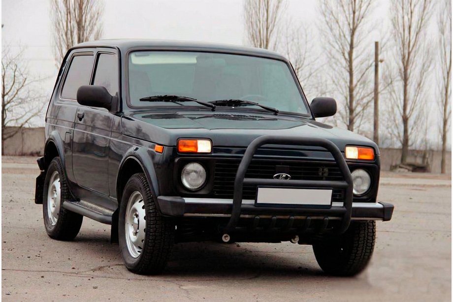 Lada Niva и Urban 1977- гг. Кенгурятник QT007 Black (нерж.) Фото 5