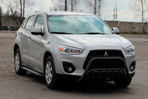 Mitsubishi ASX 2010-2023 гг. Кенгурятник WT002 Black (нерж.) фото 1