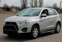 Mitsubishi ASX 2010-2023 гг. Кенгурятник WT002 Black (нерж.) фото 2