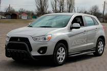 Mitsubishi ASX 2010-2023 гг. Кенгурятник WT002 Black (нерж.) фото 2