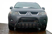 Mitsubishi Outlander 2006-2012 гг. Кенгурятник WT002 Black (нерж.) фото 2