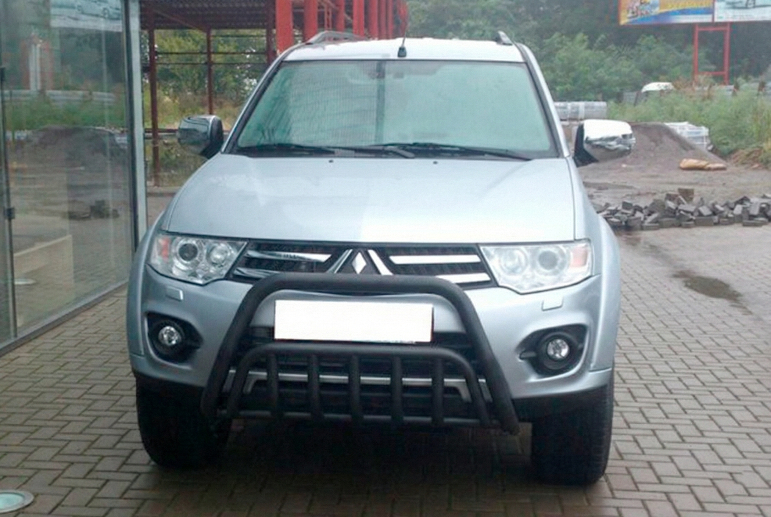 Передній захист WT002 Black (нерж.) для Mitsubishi Pajero Sport 2008-2015 рр