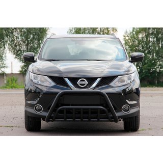 Кенгурятник WT002 Black (нерж) Nissan Qashqai 2014-2021 гг. фото 1