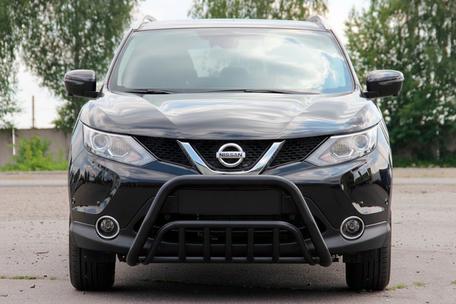 Nissan Qashqai 2014-2021 гг. Кенгурятник WT002 Black (нерж) Фото 1