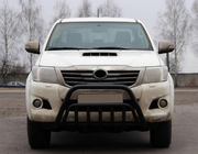 Toyota Hilux 2006-2015 гг. Кенгурятник WT002 Black (нерж.) фото 1