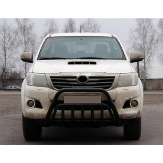 Кенгурятник WT002 Black (нерж.) Toyota Hilux 2006-2015 гг. фото 1