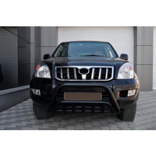 Кенгурятник низкий WT002 Black (нерж) Toyota Land Cruiser Prado 120 2002-2009 гг. фото 2