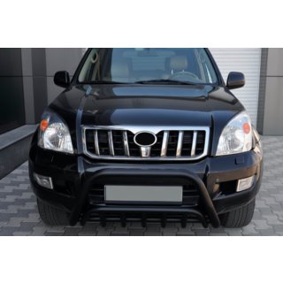 Кенгурятник низкий WT002 Black (нерж) Toyota Land Cruiser Prado 120 2002-2009 гг. фото 1