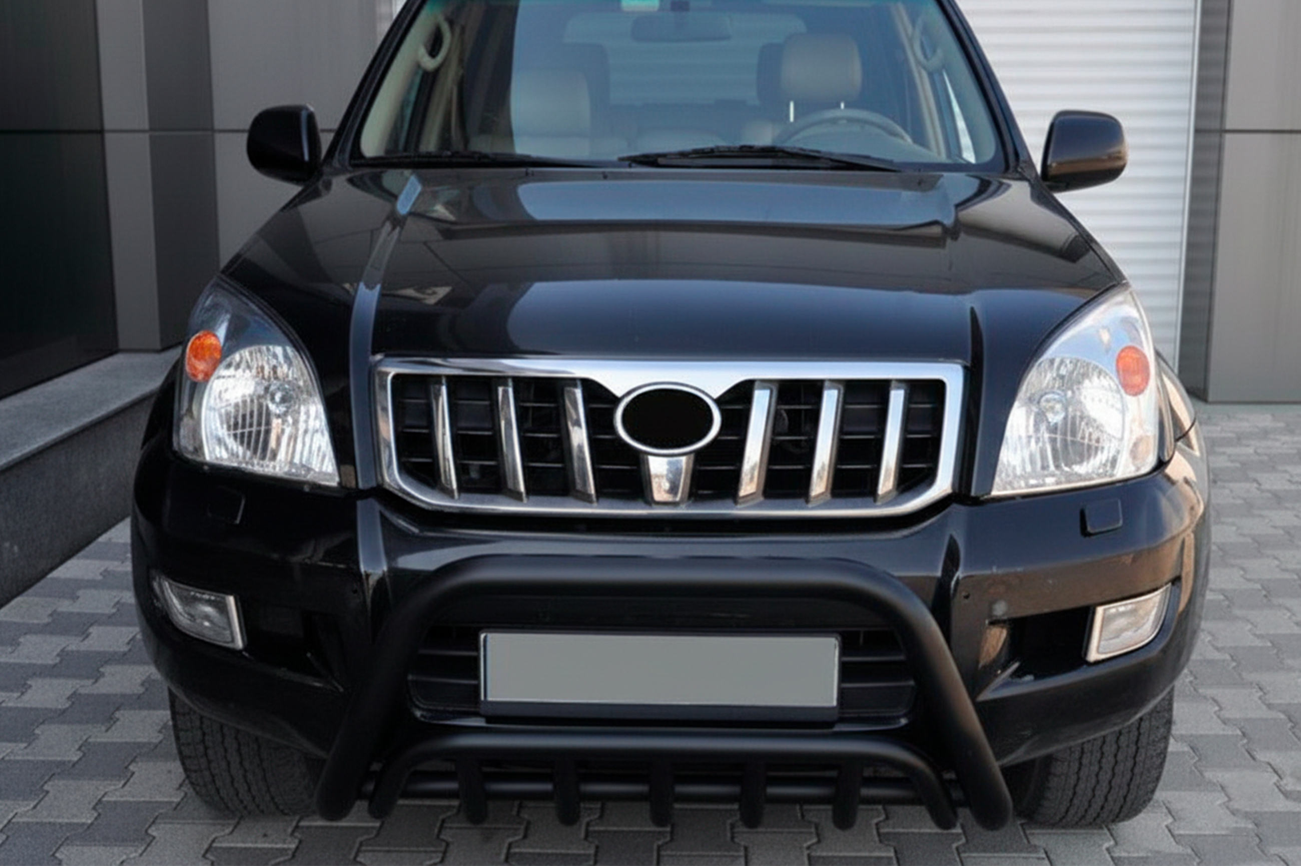 Кенгурятник низький WT002 Black (нерж) для Toyota Land Cruiser Prado 120 2002-2009 рр