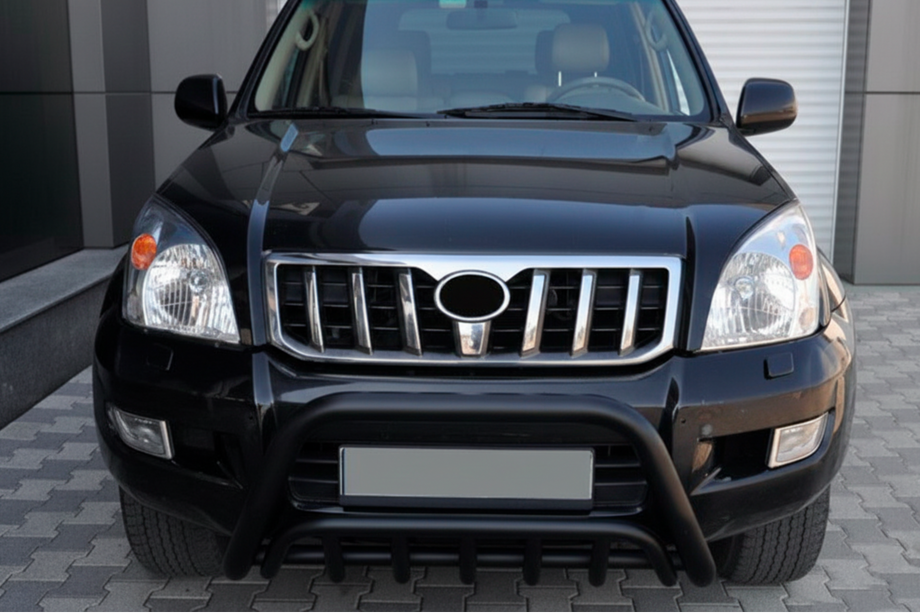 Toyota Land Cruiser Prado 120 2002-2009 гг. Кенгурятник низкий WT002 Black (нерж) Image