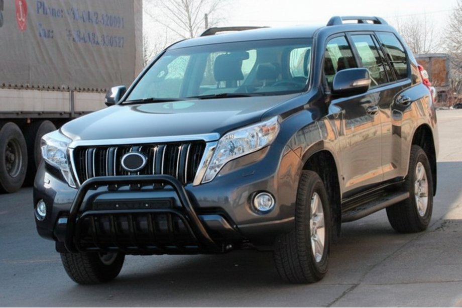 Toyota Land Cruiser Prado 150 2009-2023 гг. Кенгурятник WT002 Black (нерж) Фото 3