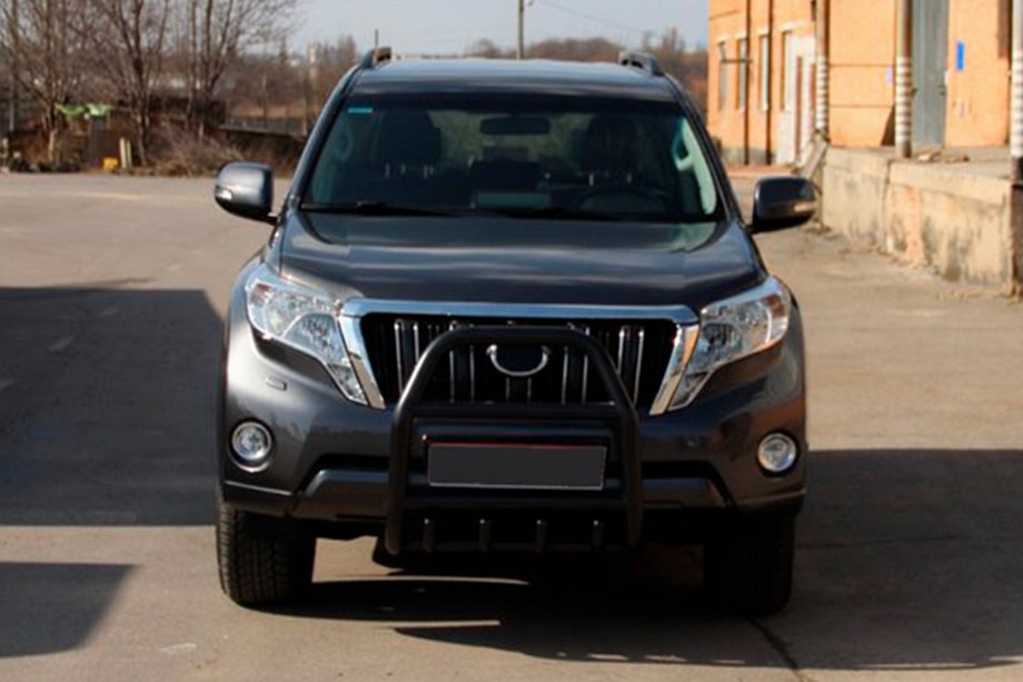 Toyota Land Cruiser Prado 150 2009-2023 гг. Кенгурятник QT007 Black (нерж) Фото 3