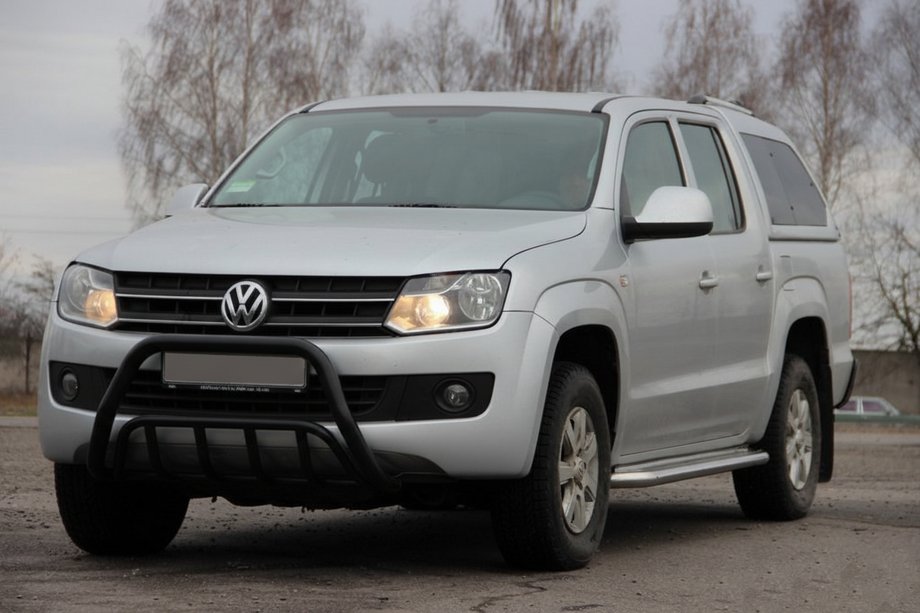 Volkswagen Amarok 2010-2022 гг. Кенгурятник WT002 Black (нерж) Фото 1