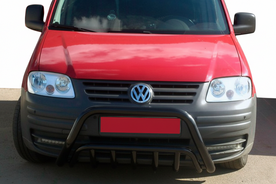 Volkswagen Caddy 2004-2010 гг. Кенгурятник WT002 Black (нерж) Image