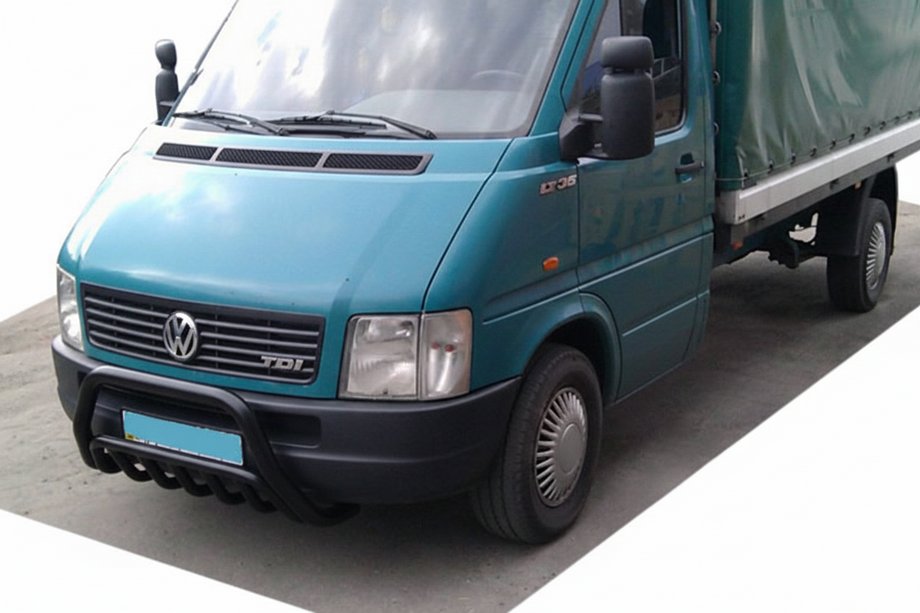 Volkswagen LT 1995-2006 гг. Кенгурятник WT002 Black (нерж) Фото 2