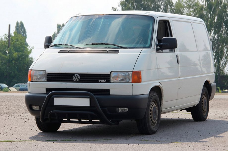 Volkswagen T4 Transporter 1990-2003 гг. Кенгурятник WT002 60мм Black (нерж) Фото 1