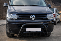 Volkswagen T5 2010-2015 гг. Кенгурятник WT002 Black (нерж) фото 1