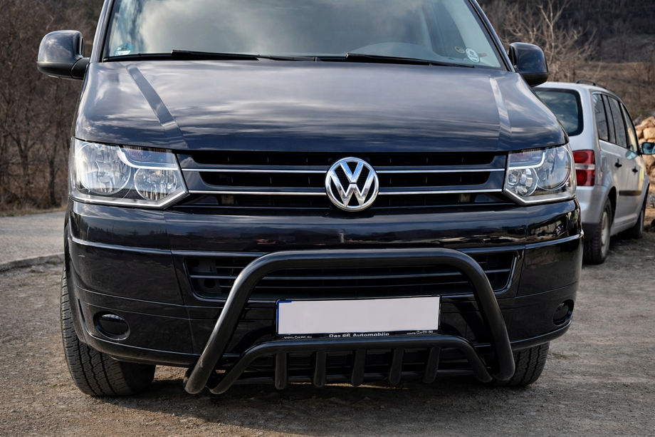 Volkswagen T5 2010-2015 гг. Кенгурятник WT002 Black (нерж) Image