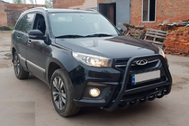 Chery Tiggo 3 2005- гг. Кенгурятник WT009 Black (нерж) фото 2