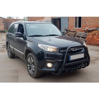 Кенгурятник WT009 Black (нерж) Chery Tiggo 3 2005- гг. фото 2