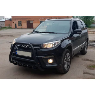Кенгурятник WT009 Black (нерж) Chery Tiggo 3 2005- гг. фото 3