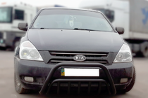 Kia Carnival 2002-2013 гг. Передняя дуга WT002 Black (2006-2013, нерж.) фото 1
