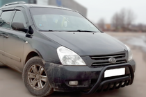 Kia Carnival 2002-2013 гг. Передняя дуга WT002 Black (2006-2013, нерж.) фото 2