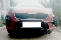 Kia Sportage 2015-2021 гг. Передняя дуга WT002 Black (нерж.) фото 1