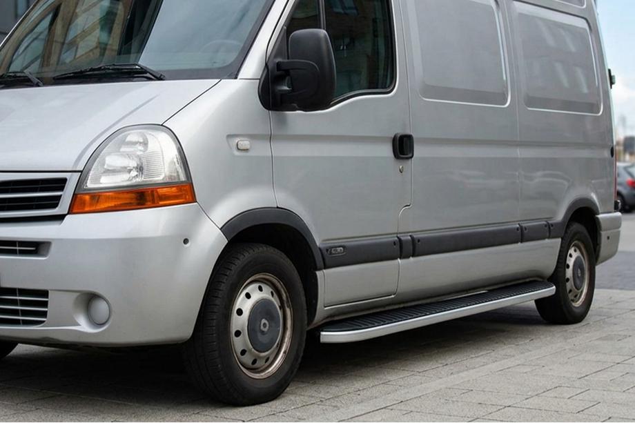 Opel Movano 2004-2010 гг. Боковые Подножки Tayga (2 шт., Алюминий) Image