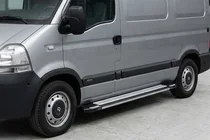 Opel Movano 2004-2010 гг. Боковые Подножки Rainbow (2 шт., Алюминий) фото 1