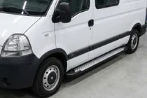 Opel Movano 2004-2010 гг. Боковые пороги Allmond Grey (2 шт., алюминий) фото 1