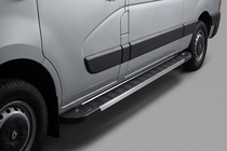 Opel Movano 2010-2021 гг. Боковые пороги RedLine V1 (2 шт., алюминий) фото 1