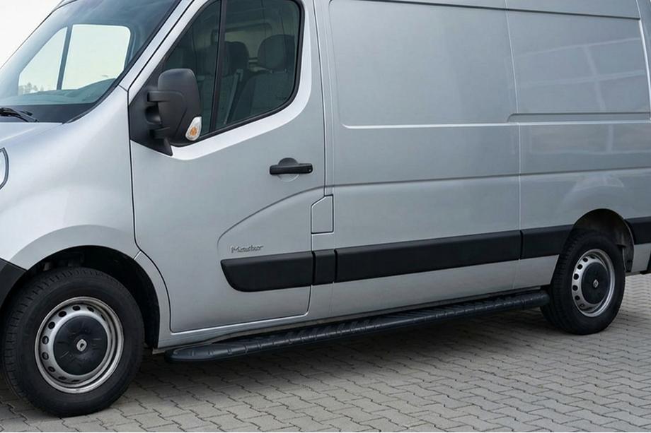 Opel Movano 2010-2021 гг. Боковые пороги Bosphorus Black (2 шт., алюминий) Image