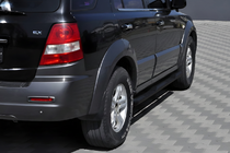 Kia Sorento I BL 2002-2009 гг. Боковые трубы Black (2 шт., нержавейка) фото 1