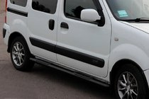 Renault Kangoo 1998-2008 гг. Боковые трубы Black (2 шт., нержавейка) фото 2