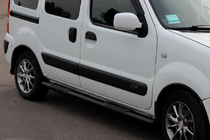 Renault Kangoo 1998-2008 гг. Боковые трубы Black (2 шт., нержавейка) фото 2