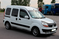 Renault Kangoo 1998-2008 гг. Боковые трубы Black (2 шт., нержавейка) фото 1