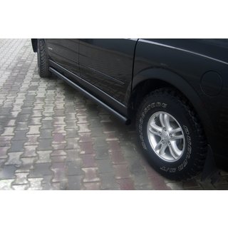 Боковые трубы Black (2 шт., нержавейка) SsangYong Action 2005-2018 гг. фото 1