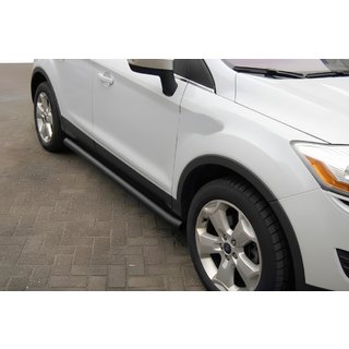 Боковые трубы Black (2 шт., Нержавейка) Ford Kuga 2008-2013 гг. фото 1
