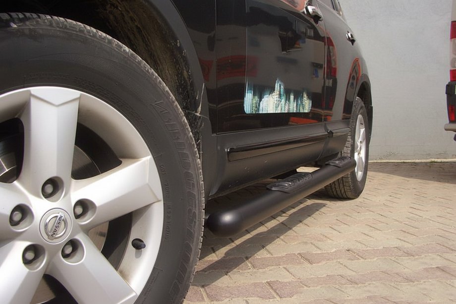 Nissan Qashqai 2010-2014 гг. Боковые трубы Black (2 шт., нержавейка) Фото 6