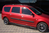 Renault Logan MCV 2005-2013 гг. Боковые трубы Black (2 шт., нержавейка) фото 3